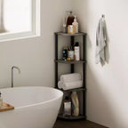 HOMLUX Scaffale ad angolo a 4 ripiani, Scaffale aperto per bagno, soggiorno, ufficio