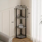 HOMLUX Scaffale ad angolo a 4 ripiani, Scaffale aperto per bagno, soggiorno, ufficio