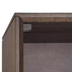 Libreria Devlin moderna industriale rettangolare in legno massello e metallo, 168 x 76 cm, color marrone sella medio