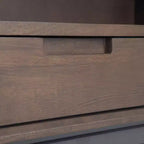 Libreria Devlin moderna industriale rettangolare in legno massello e metallo, 168 x 76 cm, color marrone sella medio