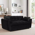 GDFStudio Xavier Modern 65 3-in-1 Foldable Wooden Velvet Upholstered Sofa with Adjustable Back and Pillows