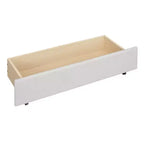 Luxystar Letto a Piattaforma Moderno Completamente Rivestito in Lino con Testiera a Motivo Mattone, Letto Estraibile e 2 Cassetti