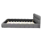 Luxystar Letto Moderno King Size con Piattaforma Rivestita in Lino e Testiera