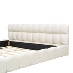 Luxystar Letto Moderno King Size con Piattaforma Rivestita in Lino e Testiera