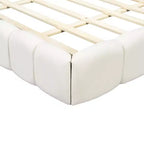 Luxystar Letto Moderno King Size con Piattaforma Rivestita in Lino e Testiera