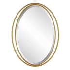 Uttermost Rhodes Metallic Gold Leaf 24 1/4 x 32 Oval Wall Mirror