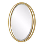 Specchio da parete ovale Uttermost Rhodes con foglia d'oro metallizzato 24 1/4 x 32