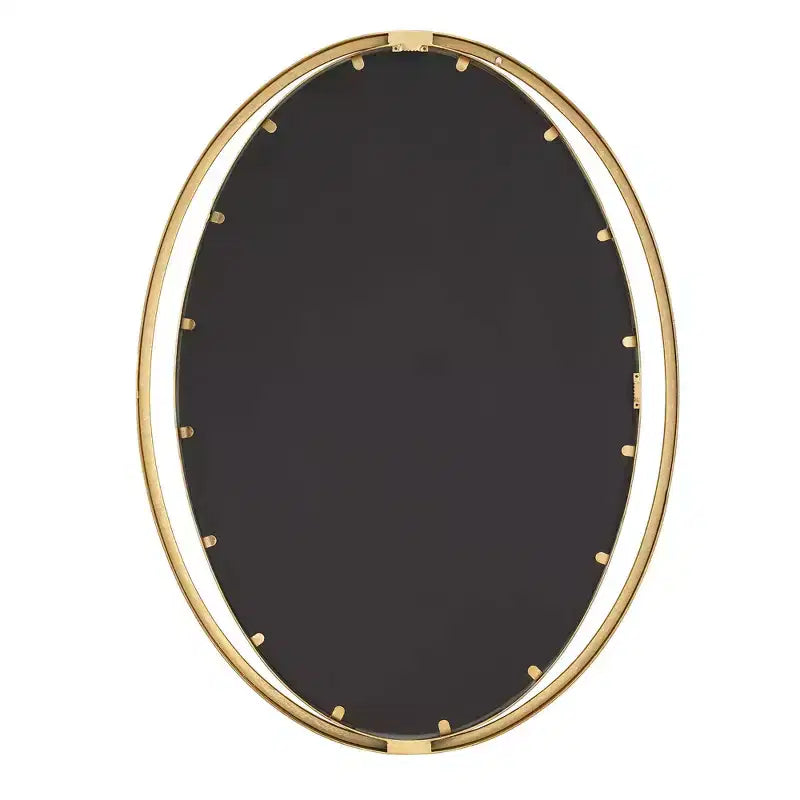 Specchio da parete ovale Uttermost Rhodes con foglia d'oro metallizzato 24 1/4 x 32