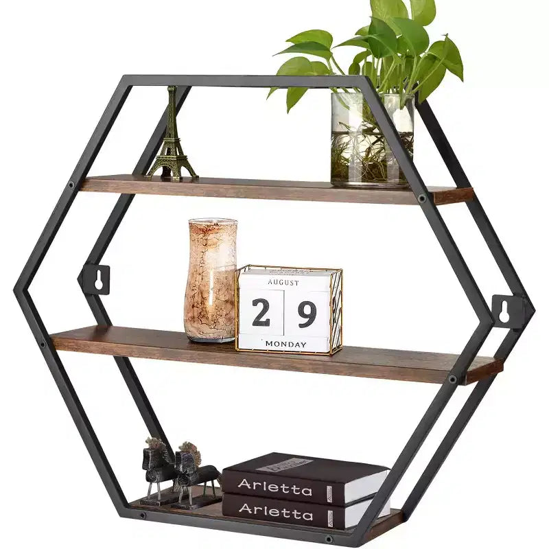 Home Collection Hexagon Floating Shelves for Wall