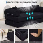 Divano Letto Convertibile 2 in 1, Divano Letto Pieghevole Comodo in Velluto a Coste con Seduta Profonda e Bracciolo Ampio, Nessun Montaggio, Divano a Terra Senza Struttura