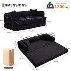 Divano Letto Convertibile 2 in 1, Divano Letto Pieghevole Comodo in Velluto a Coste con Seduta Profonda e Bracciolo Ampio, Nessun Montaggio, Divano a Terra Senza Struttura