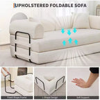 Divano Letto Convertibile 2 in 1, Divano Letto Pieghevole Comodo in Velluto a Coste con Seduta Profonda e Bracciolo Ampio, Nessun Montaggio, Divano a Terra Senza Struttura