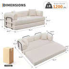 Divano Letto Convertibile 2 in 1, Divano Letto Pieghevole Comodo in Velluto a Coste con Seduta Profonda e Bracciolo Ampio, Nessun Montaggio, Divano a Terra Senza Struttura