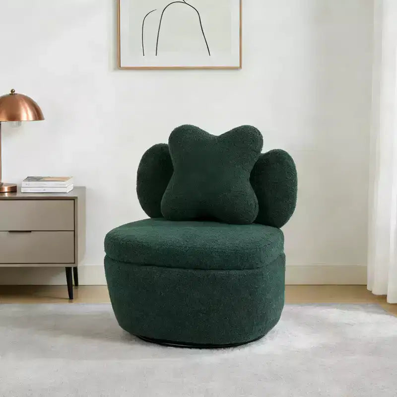 Modern 360 Swivel Lounge Armchair with Storage, Ergonomic Bucket Seat, 300 LBS Support, Easy Assembly, for Living Room, Bedroom, Office