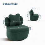 Poltrona girevole a 360° moderna con contenitore, sedile ergonomico a secchiello, capacità di carico di 136 kg, facile da montare, per soggiorno, camera da letto, ufficio