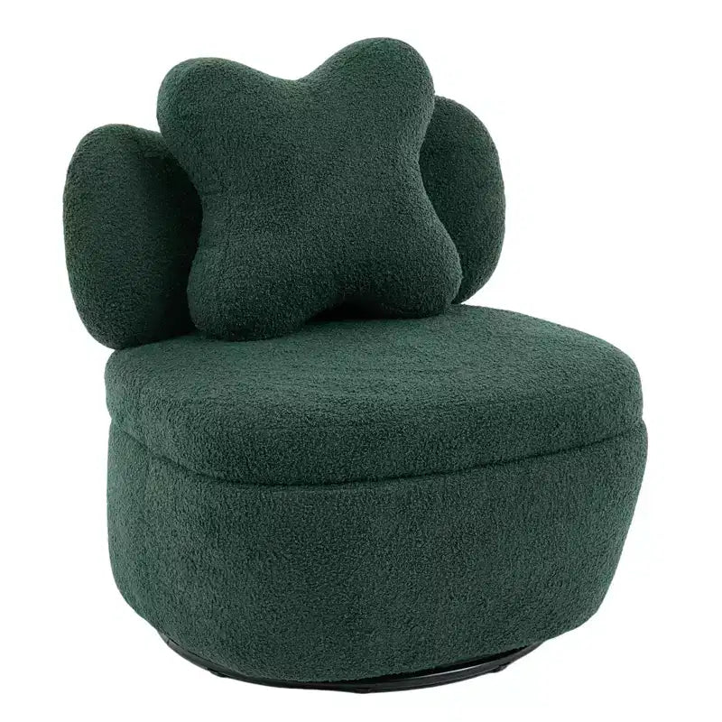 Poltrona girevole a 360° moderna con contenitore, sedile ergonomico a secchiello, capacità di carico di 136 kg, facile da montare, per soggiorno, camera da letto, ufficio