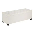 VEVOR Storage Ottoman Bench, Button-Tufted End of Bed Bench with Side Bags, Flip-up Upholstered Storage Chest with Metal Frame,Linen Bed Ottoman,Beige