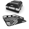 Compatible Roof Rack Cargo Basket  Heavy Duty Steel Rooftop Carrier, 200 lbs Capacity, 21 Cu Ft Waterproof Bag, Fits SUVs, Trucks & Classic