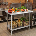 Garvee Stainless Steel Table, Commercial Work Table with Undershelf for Kitchens, Restaurants