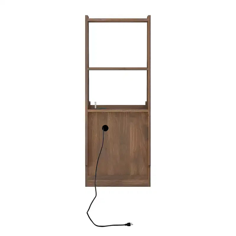 Comodino moderno con stazione di ricarica, luce LED/notturna, armadietto con serratura (legno)