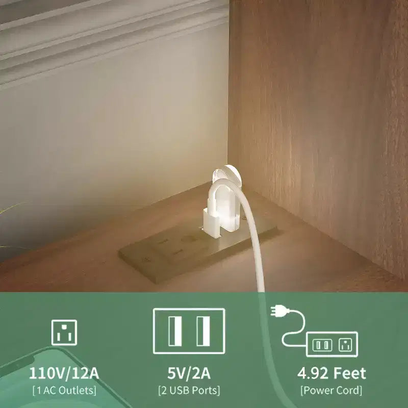 Comodino moderno con stazione di ricarica, luce LED/notturna, armadietto con serratura (legno)