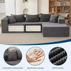 Divano angolare Cloud 106, chaise longue a destra, ultra morbido