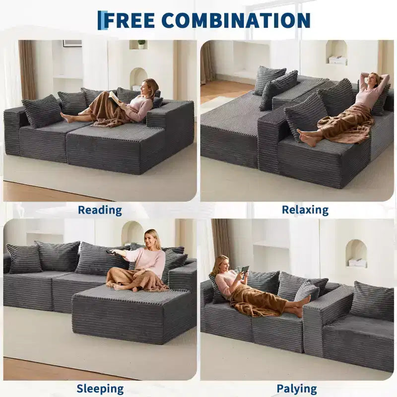 Divano angolare Cloud 106, chaise longue a destra, ultra morbido