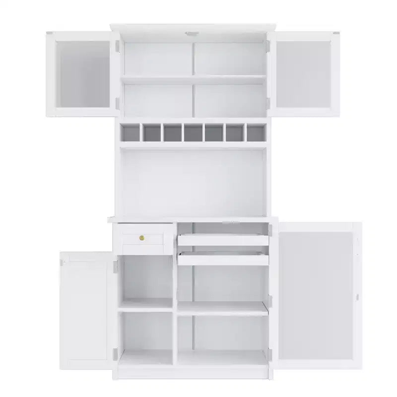 Zeus & Ruta 74.8 Mobile Dispensa da Cucina a Colonna con Portabottiglie e Ripiani Regolabili per Sala da Pranzo