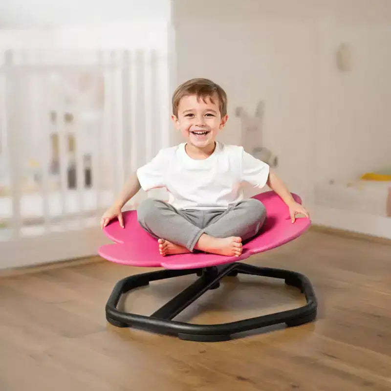 VEVOR Sedia Girevole per Bambini, Capacità 100 kg, Sedia Girevole Sensoriale a Forma di Fiore con Base in Metallo Antiscivolo, Seduta Girevole per Bambini, Rossa