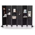 VINGLI Freestanding Pegboard with Support Feet, 5 FT Wood Room Divider &Board Organizer, Folding Privacy Screen Partition Space Separator