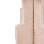 Tavolino moderno, tavolino laterale o piccolo comodino - Tavolino rotondo in marmo con base a croce unica per piccoli spazi - 18 Tan