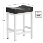Set di 2 sgabelli da bar da banco con altezza 63,5 cm Sgabelli da cucina con sedile a sella e struttura in metallo bianco