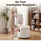 Sedia Girevole da Toilette con Contenitore, Sgabello Rotondo Imbottito da Trucco, Sedia Accento con Schienale, Sedile Morbido Imbottito per Camera da Letto, Soggiorno