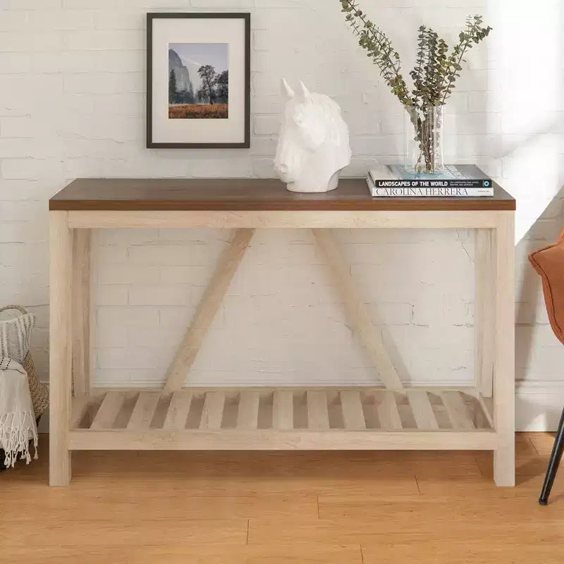 Modern A-Frame Farmhouse Entryway Console Table
