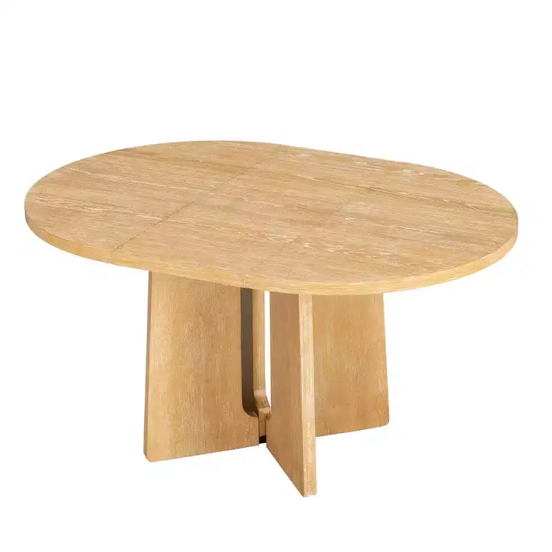 GDFStudio Lucien Tavolo da Pranzo Estensibile con Prolunga Rimovibile e Gambe Incrociate in Legno di Gomma