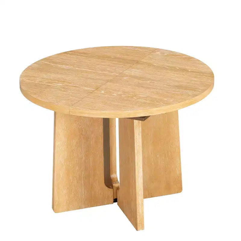 GDFStudio Lucien Tavolo da Pranzo Estensibile con Prolunga Rimovibile e Gambe Incrociate in Legno di Gomma