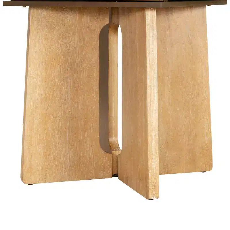 GDFStudio Lucien Tavolo da Pranzo Estensibile con Prolunga Rimovibile e Gambe Incrociate in Legno di Gomma