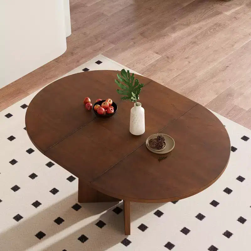 GDFStudio Lucien Tavolo da Pranzo Estensibile con Prolunga Rimovibile e Gambe Incrociate in Legno di Gomma