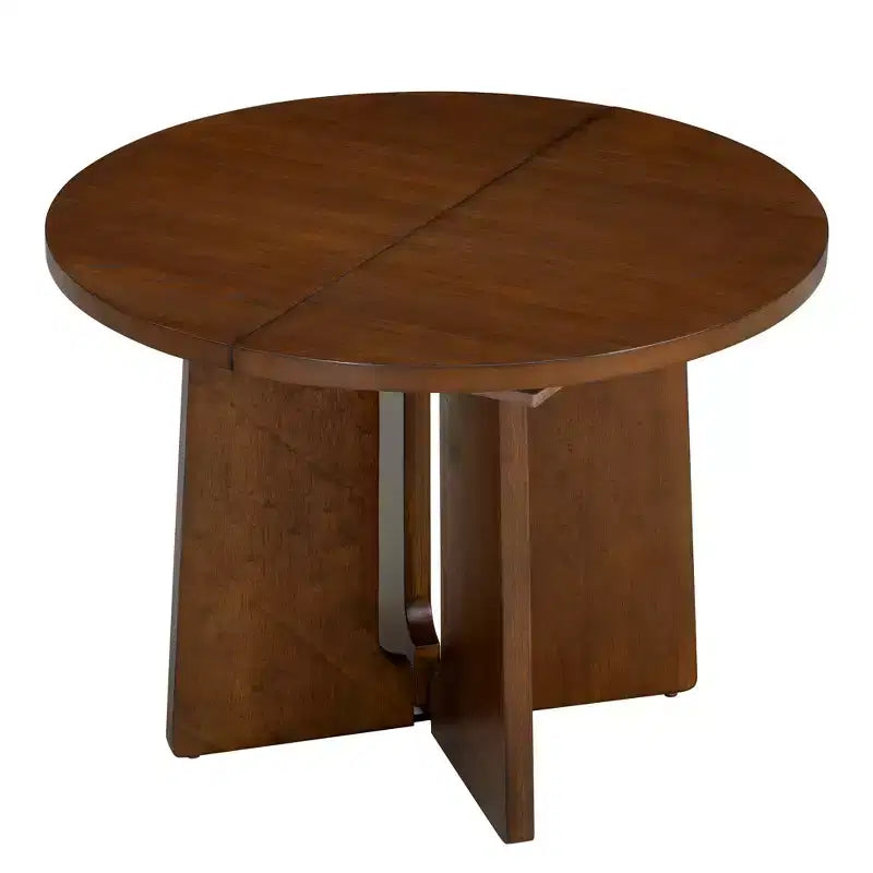 GDFStudio Lucien Tavolo da Pranzo Estensibile con Prolunga Rimovibile e Gambe Incrociate in Legno di Gomma