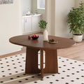 GDFStudio Lucien Extendable Dining Table with Removable Leaf and Criss Cross Rubberwood Legs