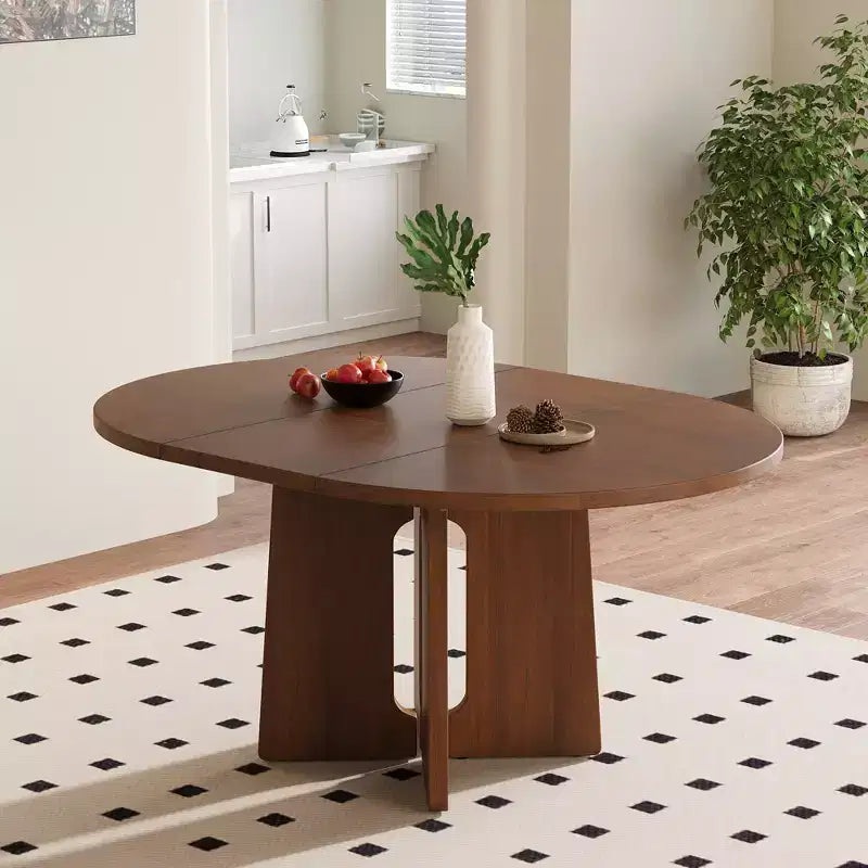 GDFStudio Lucien Extendable Dining Table with Removable Leaf and Criss Cross Rubberwood Legs