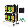 Folding Chair Storage Cart  Heavy Duty, Holds 84 Chairs or 42 Chairs + 12 Tables, 360 Locking Wheels, Weatherproof Cover, Fixed Ropes
