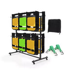 Folding Chair Storage Cart  Heavy Duty, Holds 84 Chairs or 42 Chairs + 12 Tables, 360 Locking Wheels, Weatherproof Cover, Fixed Ropes