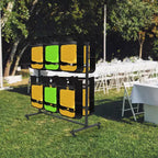 Carrello portasedie pieghevoli per uso intensivo, capacità 84 sedie o 42 sedie + 12 tavoli, ruote con blocco a 360°, telo di copertura resistente alle intemperie, corde fisse