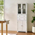 67 inch Tall Kitchen Pantry Cabinet with Doors, Drawers, and Adjustable Shelves