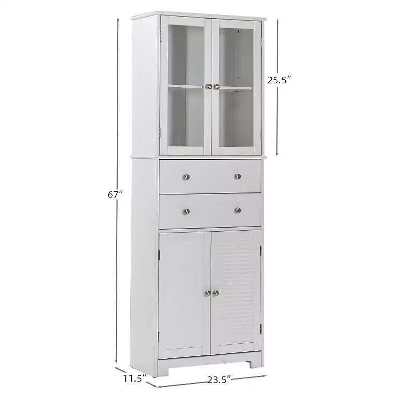 Dispensa da cucina alta 170 cm con ante, cassetti e ripiani regolabili