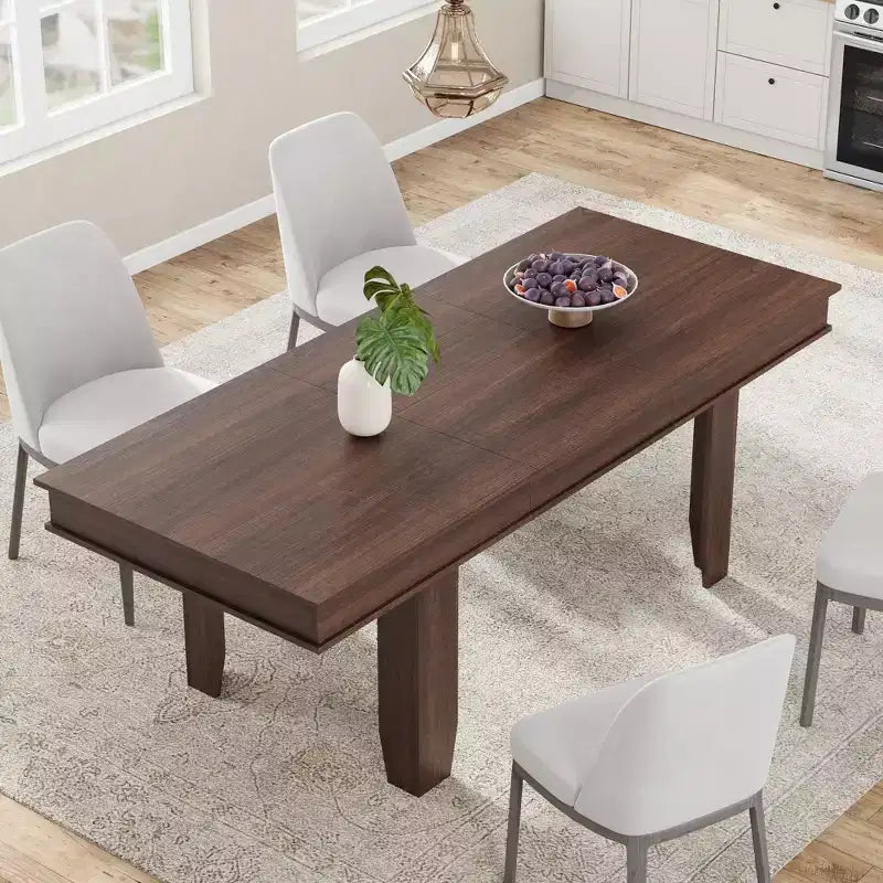 Tavolo da Pranzo Allungabile Rustico da 6-10 Posti Grande Tavolo da Cucina Rettangolare in Rovere da 160-220 cm Tavolo da Banchetto Moderno Rustico Robusta Struttura in Legno