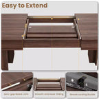 Tavolo da Pranzo Allungabile Rustico da 6-10 Posti Grande Tavolo da Cucina Rettangolare in Rovere da 160-220 cm Tavolo da Banchetto Moderno Rustico Robusta Struttura in Legno