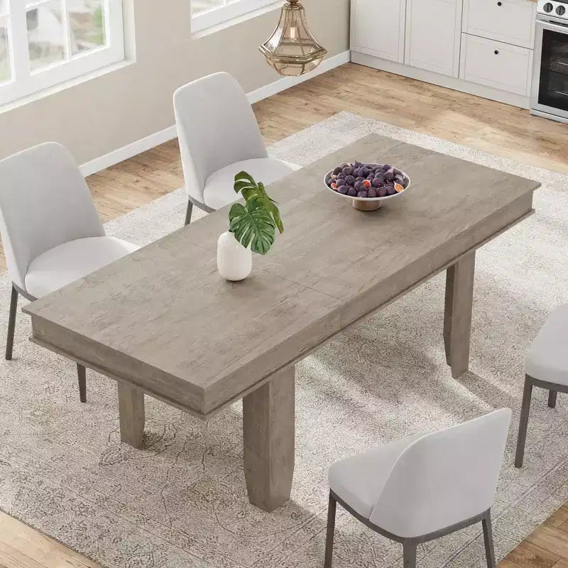 Tavolo da Pranzo Allungabile Rustico da 6-10 Posti Grande Tavolo da Cucina Rettangolare in Rovere da 160-220 cm Tavolo da Banchetto Moderno Rustico Robusta Struttura in Legno
