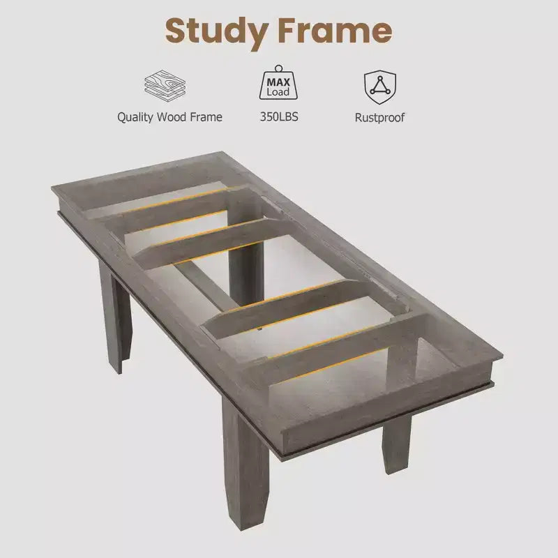 Tavolo da Pranzo Allungabile Rustico da 6-10 Posti Grande Tavolo da Cucina Rettangolare in Rovere da 160-220 cm Tavolo da Banchetto Moderno Rustico Robusta Struttura in Legno
